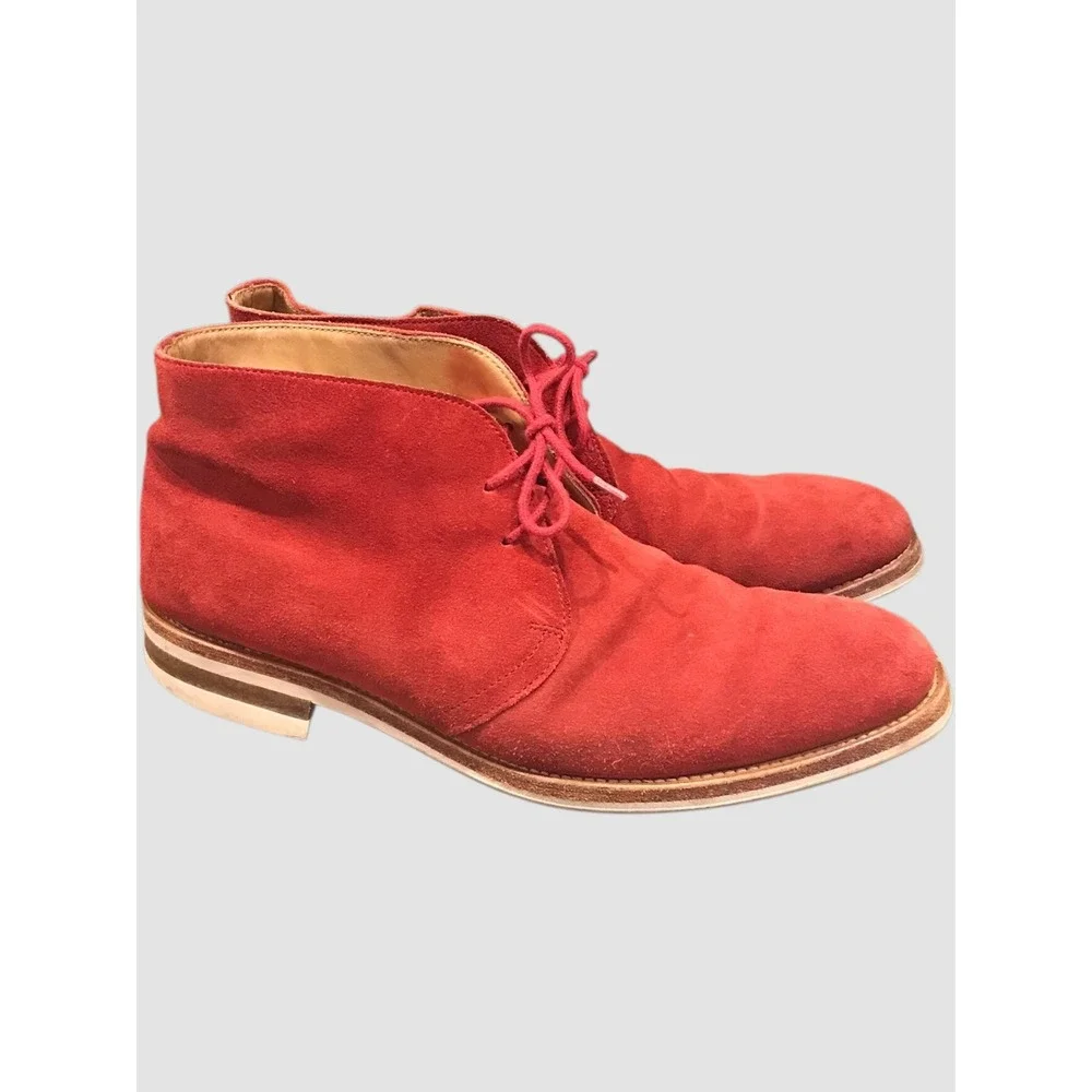 Russell & Bromley Red Suede Chukka Boots Ankle Lace Up Mens Size 9